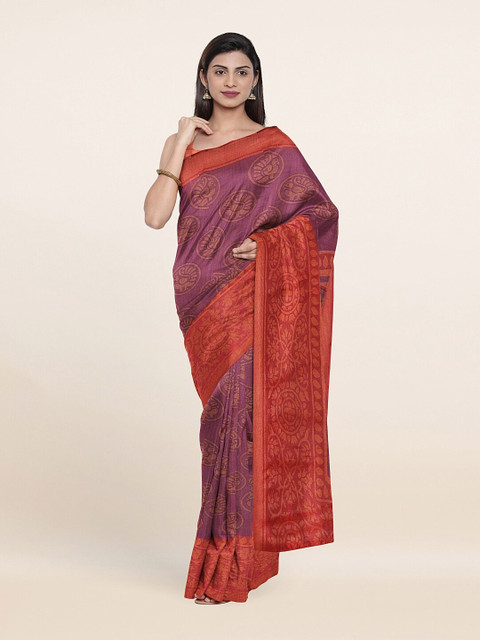 

Pothys Violet Ethnic Motifs Printed Saree