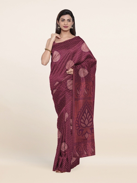 

Pothys Violet Ethnic Motifs Printed Saree