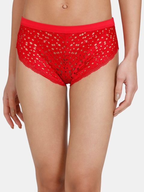 

Zivame Women Red Printed Hipster Briefs