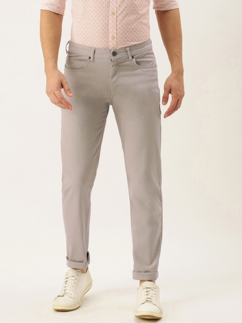 

Peter England Casuals Men Grey Skinny Fit Low-Rise Chinos Trousers