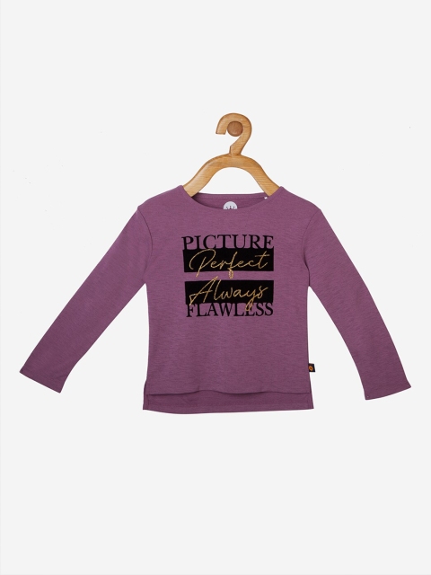 

VITAMINS Girls Purple Typography Print High-Low Top