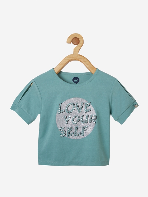 

VITAMINS Green & Grey Print Crepe Top