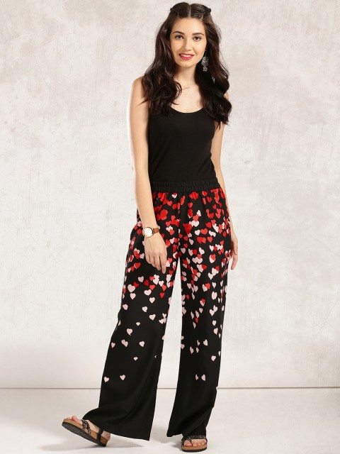 

Anouk Black & Red Printed Palazzos
