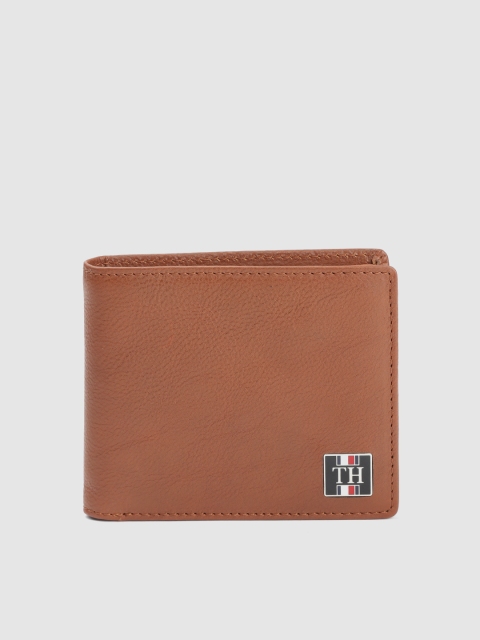 

Tommy Hilfiger Men Tan Brown Leather Two Fold Wallet