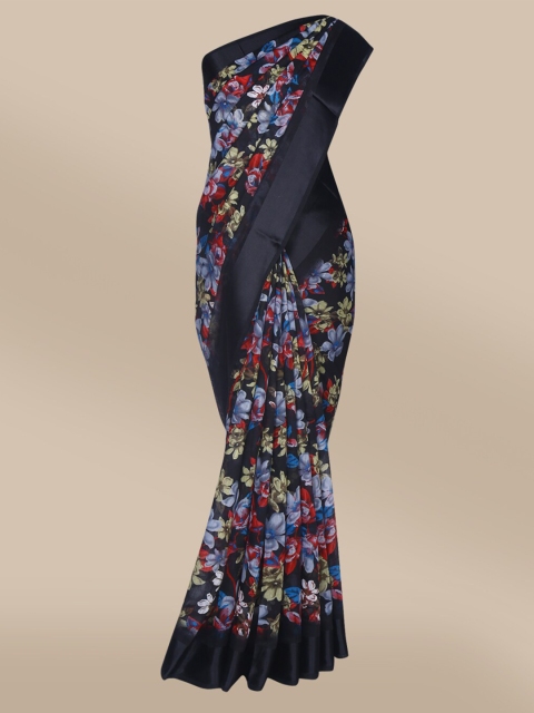 

The Chennai Silks Black & Red Floral Brasso Fusion Saree