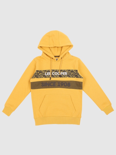 

Lee Cooper Boys Yellow Printed Hooded Sweatshirt