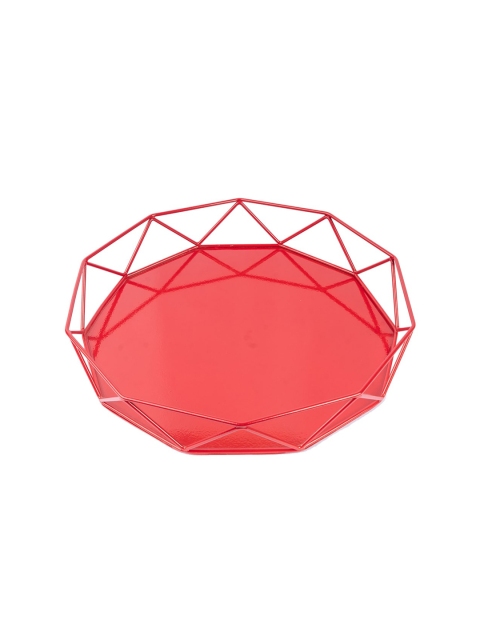 

MARKET99 Red Solid Metal Serving Tray
