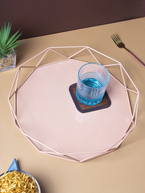 

MARKET99 Peach Solid Metal Serving Tray