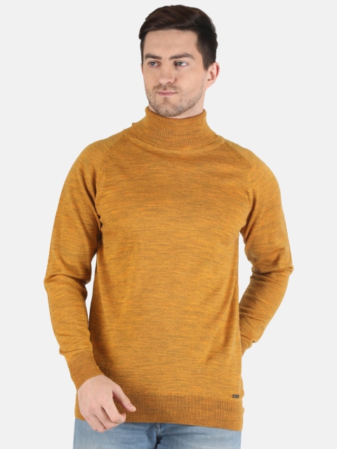 

Monte Carlo Men Yellow Solid Wool Blend Pullover