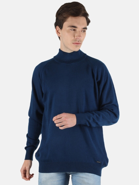 

Monte Carlo Men Blue Solid Wool Blend Pullover