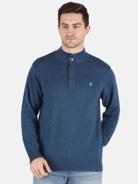 

Monte Carlo Men Blue Solid Cotton Pullover
