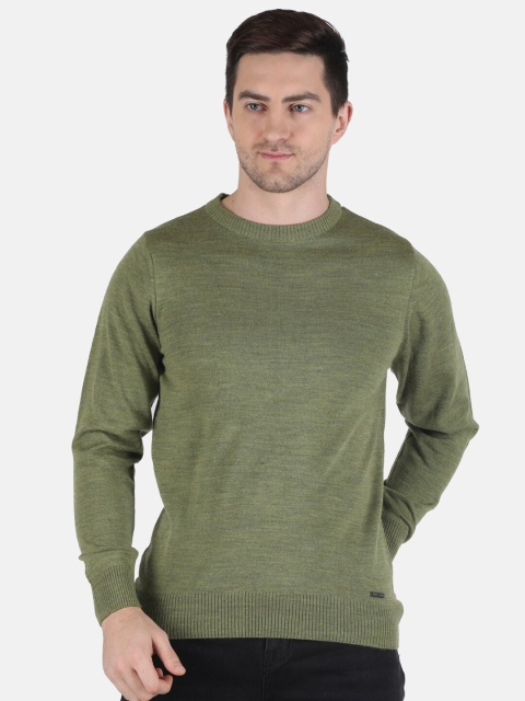 

Monte Carlo Men Olive Green Solid Pullover Sweater