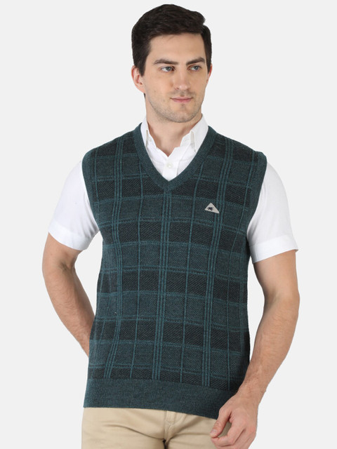 

Monte Carlo Men Green & Black Checked Sweater Vest