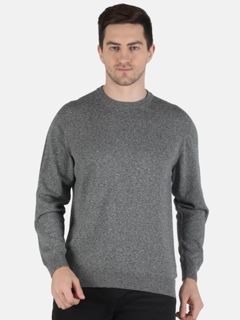 

Monte Carlo Men Grey Solid Pullover Sweater