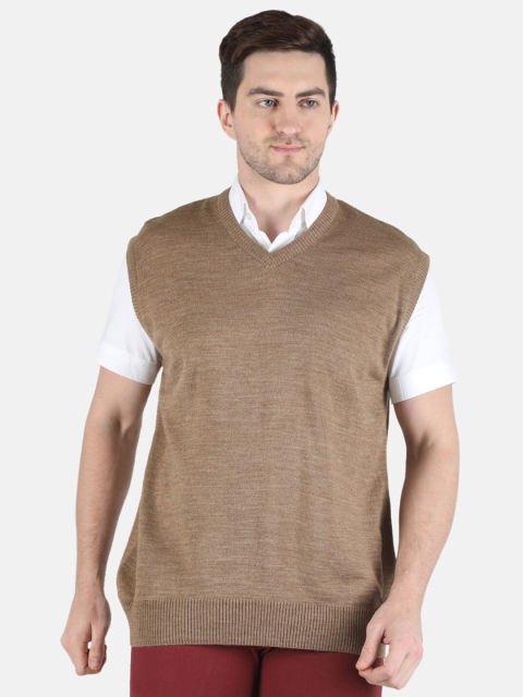

Monte Carlo Men Khaki Solid Wool Blend Sweater Vest