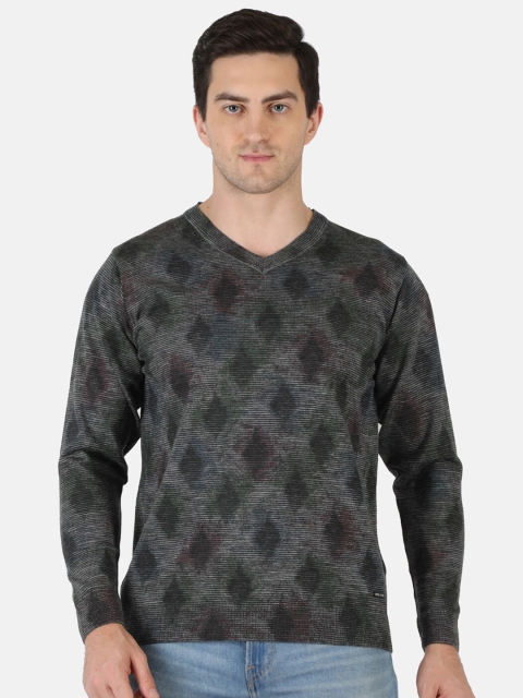 

Monte Carlo Men Grey Printed Wool Blend Pullover