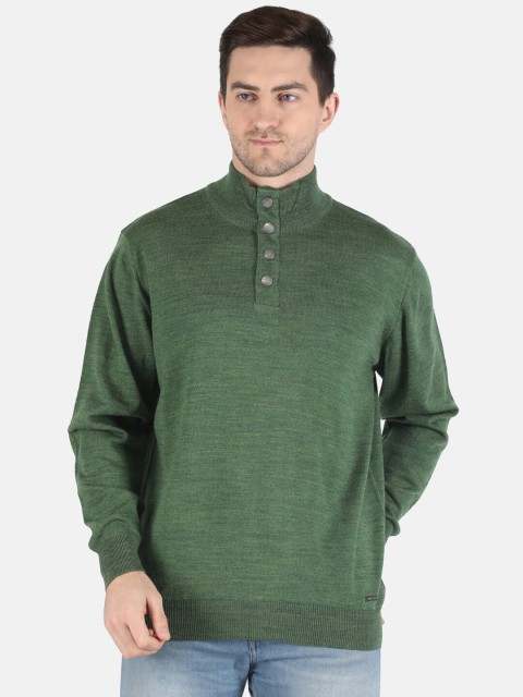 

Monte Carlo Men Olive Green Solid Pullover Sweater
