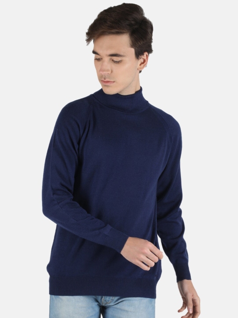 

Monte Carlo Men Navy Blue Solid Wool Blend Pullover