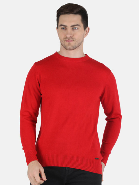 

Monte Carlo Men Red Solid Wool Blend Pullover