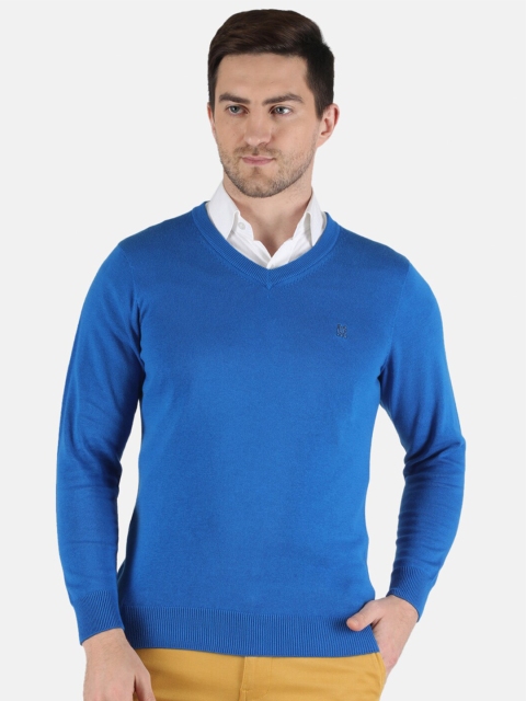 

Monte Carlo Men Blue Solid Pullover Sweater