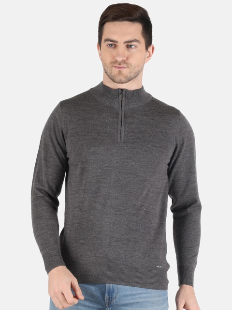 

Monte Carlo Men Grey Solid Wool Blend Pullover