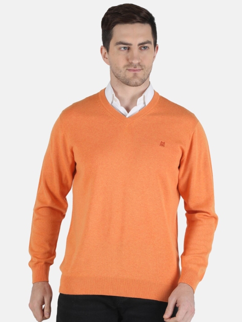 

Monte Carlo Men Orange Solid Long Sleeve Cotton Blend Pullover