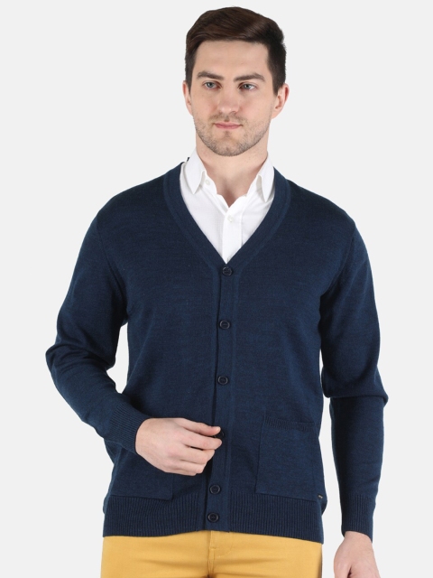 

Monte Carlo Men Navy Blue Solid Full Sleeve Wool Blend Cardigan