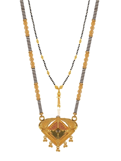

Brandsoon Set Of 2 Gold-Toned & Black Brass Gold-Plated Mangalsutra