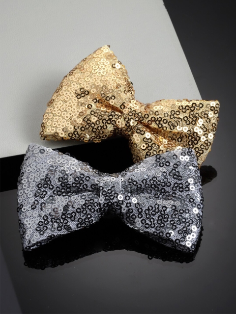 

Stoln Girls Gold-Toned & Silver-Toned Set of 2 Alligator Hair Clip