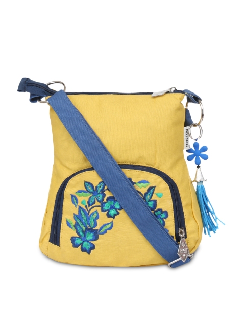 

Pick Pocket Yellow Embroidered Sling Bag
