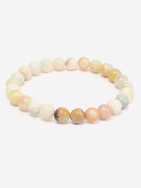 

BuckleUp Unisex Cream & Mustard Round Beaded Bracelet