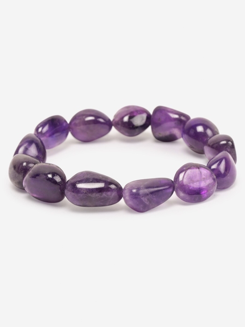 

BuckleUp Unisex Purple Amethyst Oval Bead Bracelet
