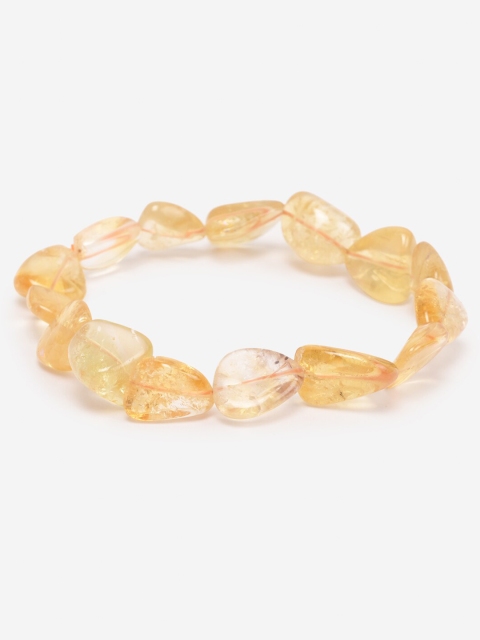 

BuckleUp Unisex Peach Oval Beads Elasticated Bracelet