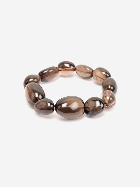 

BuckleUp Unisex Brown Smoky Quartz Big Round Tumble Bracelet