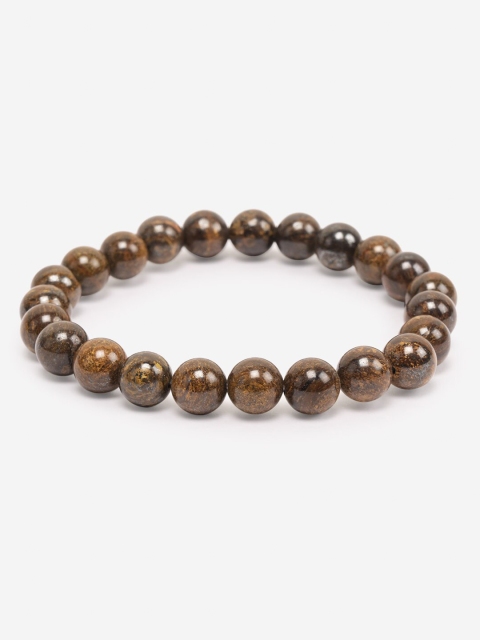 

BuckleUp Unisex Brown Beaded Elasticated Bracelet