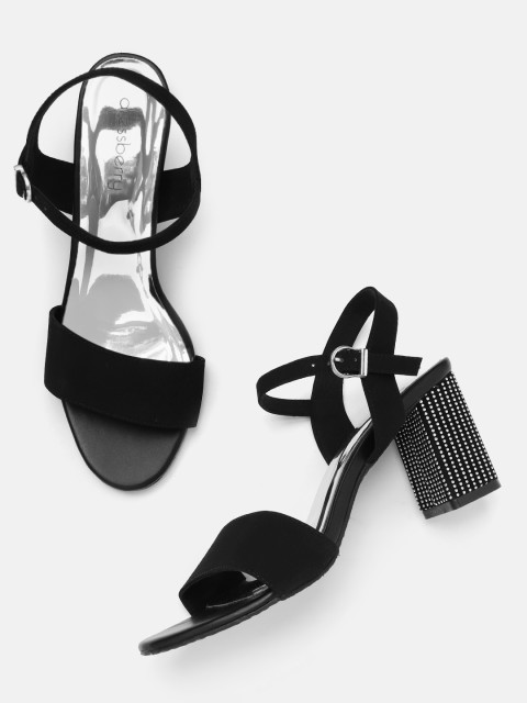 

DressBerry Black Solid Block Heels