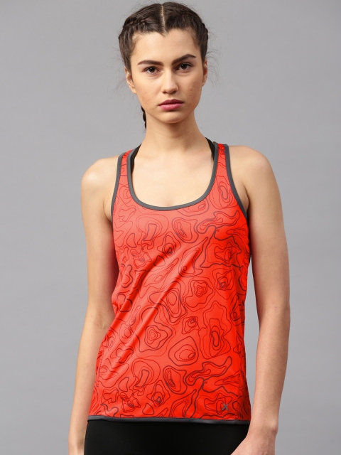 

HRX by Hrithik Roshan Women Red Printed Round Neck Active RAPID-DRY T-Shirt