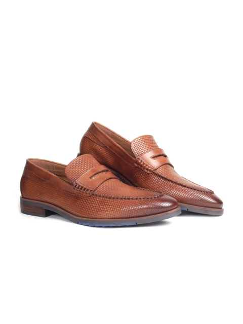 

pierre cardin Men Brown Textured Leather Formal Slip-Ons