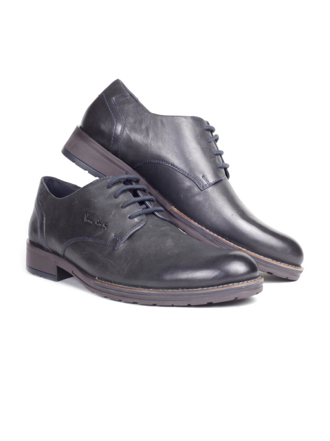 

pierre cardin Men Charcoal Grey Solid Leather Formal Derbys