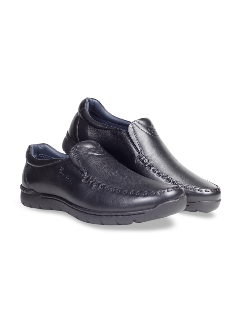 

pierre cardin Men Black Solid Leather Loafers