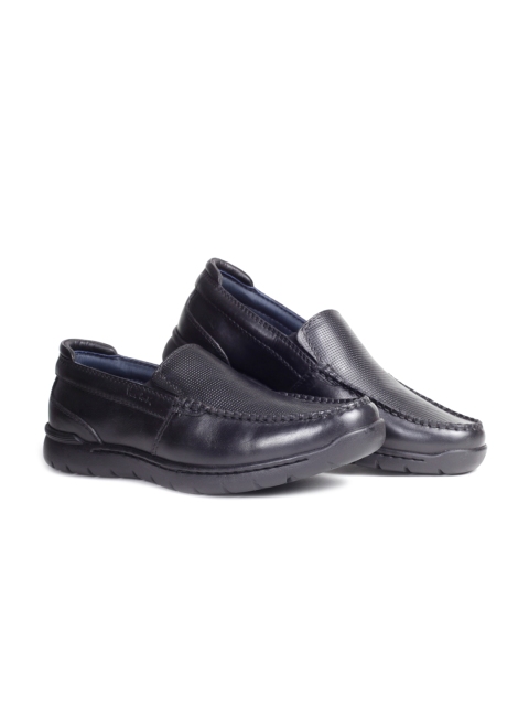 

pierre cardin Men Black Solid Leather Formal Slip-Ons