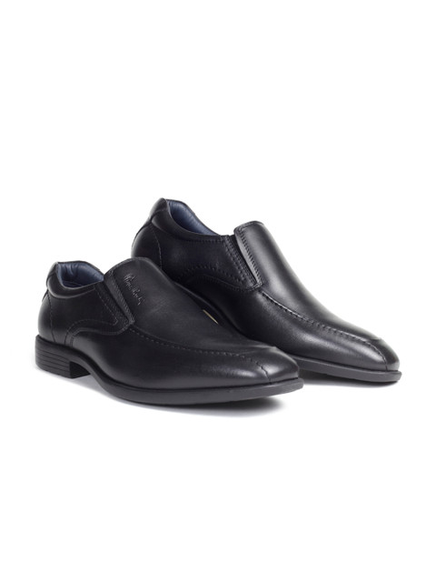 

pierre cardin Men Black Solid Leather Formal Slip-On