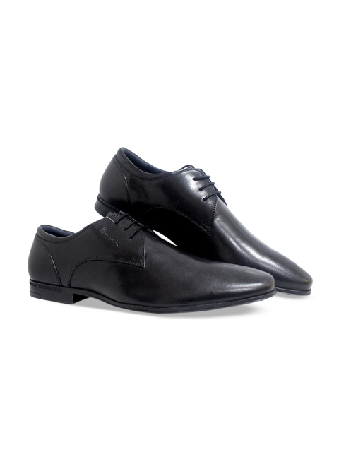 

pierre cardin Men Black Solid Leather Derbys