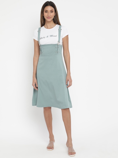 

V2 Value & Variety Green & White Cotton Pinafore Dress
