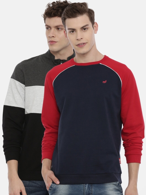 

3PIN Men Multicoloured Colourblocked Sweatshirt, Multi
