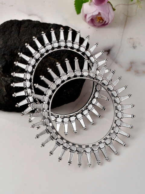 

Silvermerc Designs Set of 2 Silver-Plated Oxidised Bangles