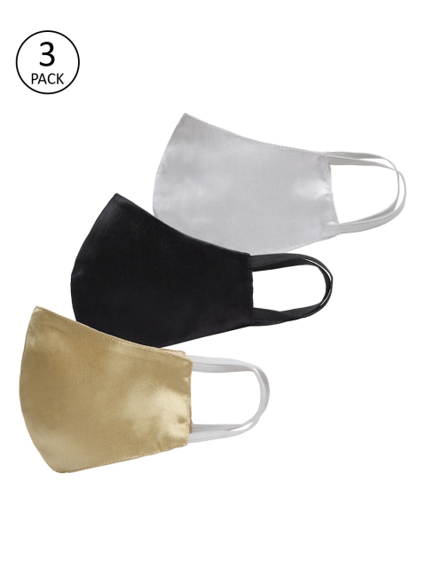 

studio rasa Women Pack Of 3 3-Ply Reusable Cloth Masks, Beige