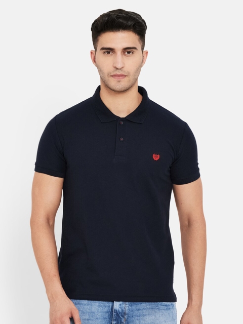 

Duke Men Blue Polo Collar Slim Fit T-shirt
