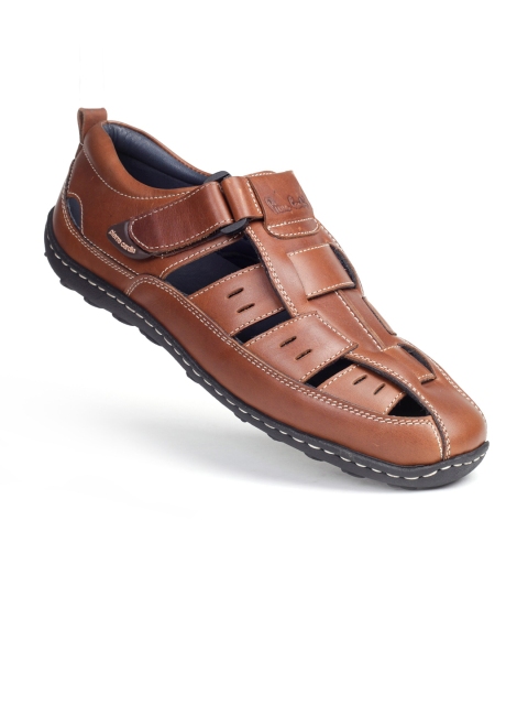

pierre cardin Men Tan Leather Fisherman Sandals