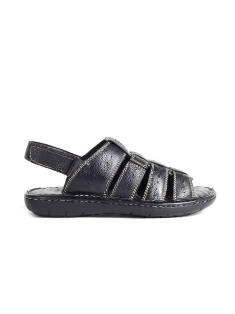 

pierre cardin Men Black Leather Comfort Sandals